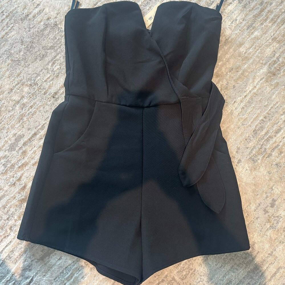 Blu Spero Black Tie Romper (S)